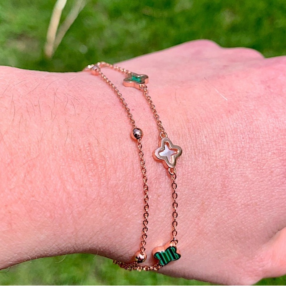 Clover Bracelet - Rose Gold Plated Made With 925 Silver